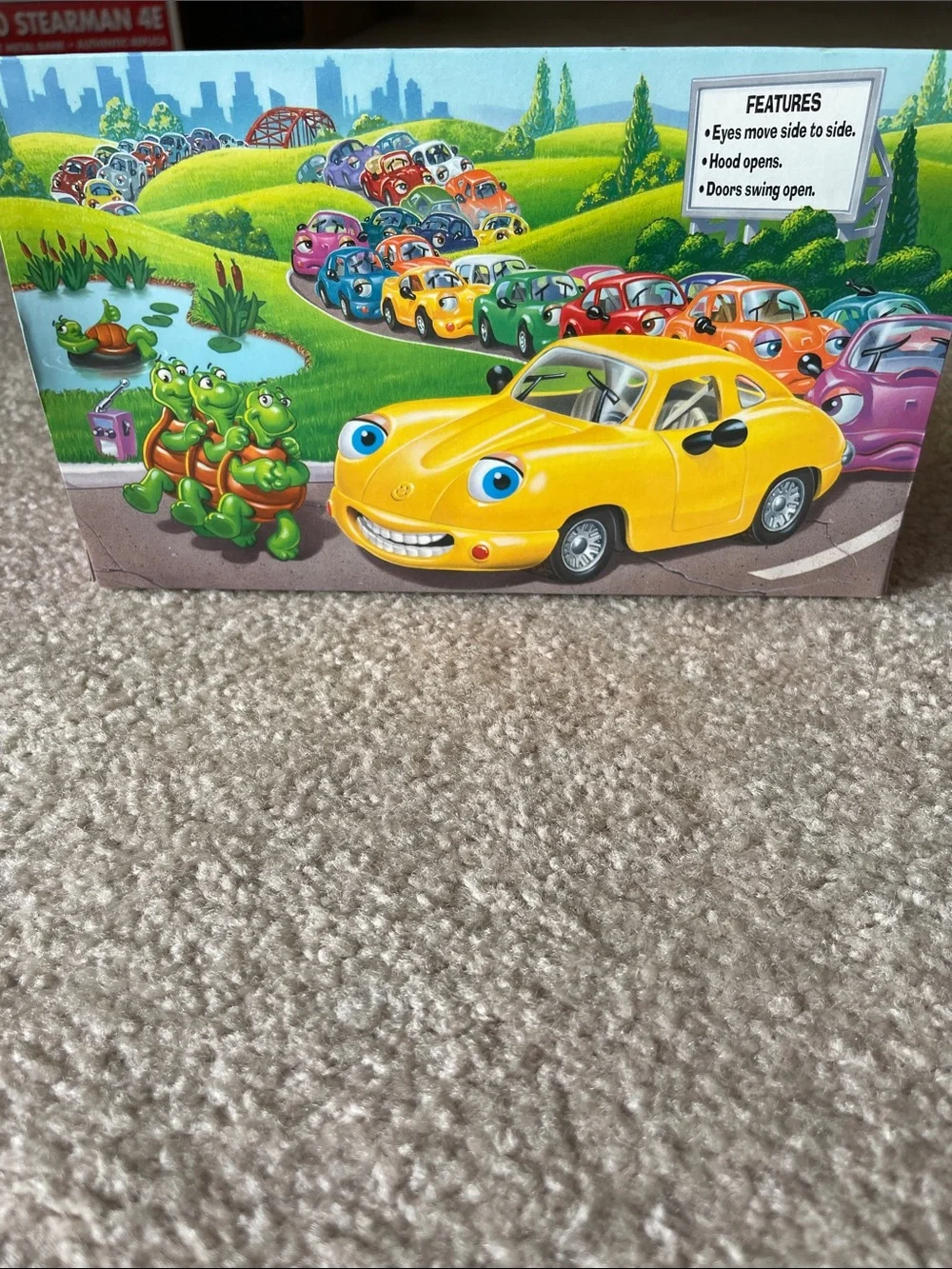 Chevron Cars Casey Coupe Yellow Toy Car with Frog Figures